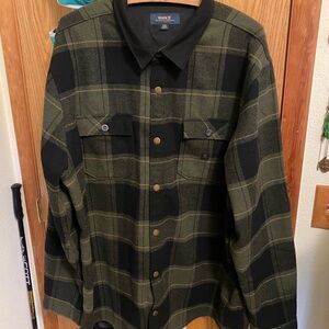 Green Plaid with Black Elbow Patches Men’s 2XL Roark Nordsman Flannel Shirt